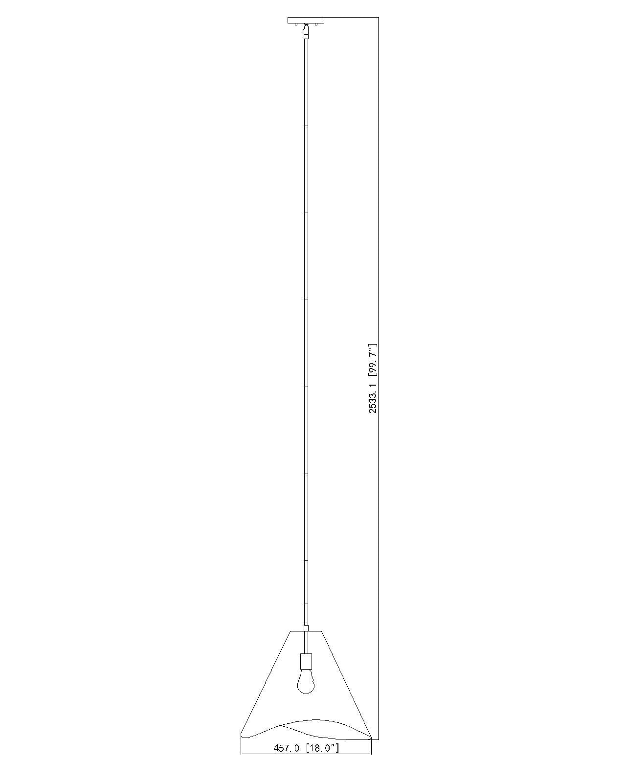 1952P18-MB - Aria 1 Light 18" Pendant - Matte Black