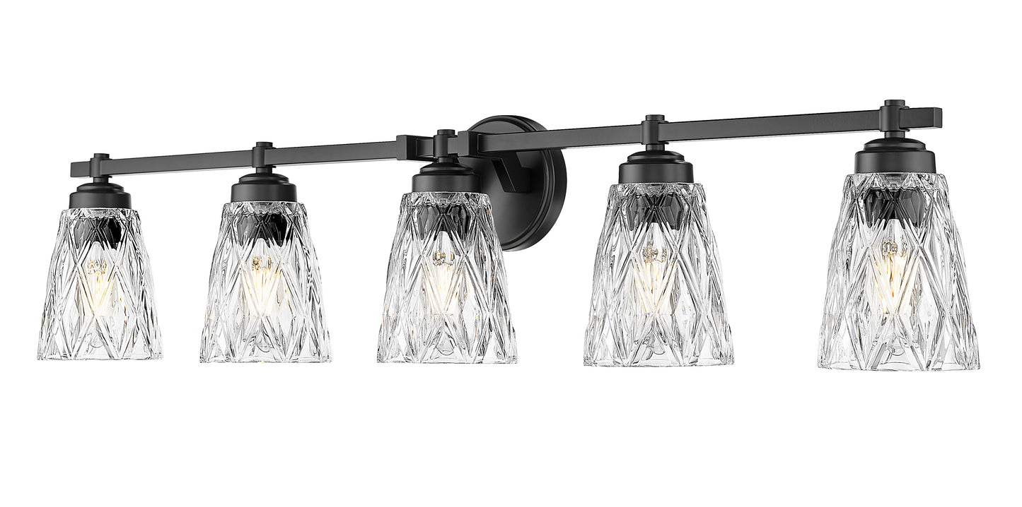 1960-5V-MB - Andree 5 Light 40" Vanity - Matte Black