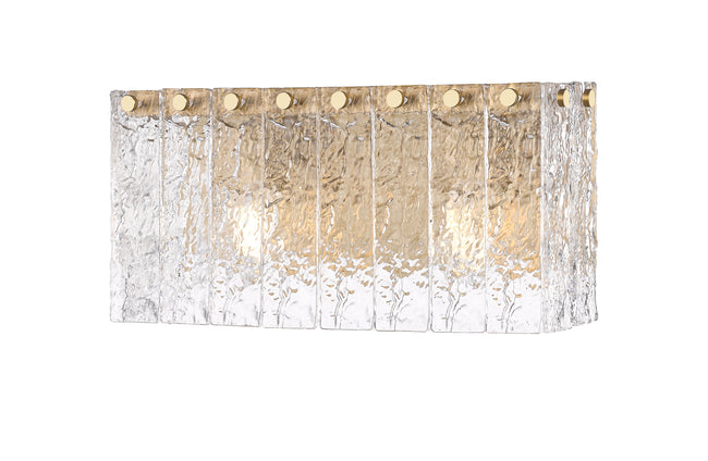 1943-2V-MGLD - Glacier 2 Light 15" Vanity - Modern Gold