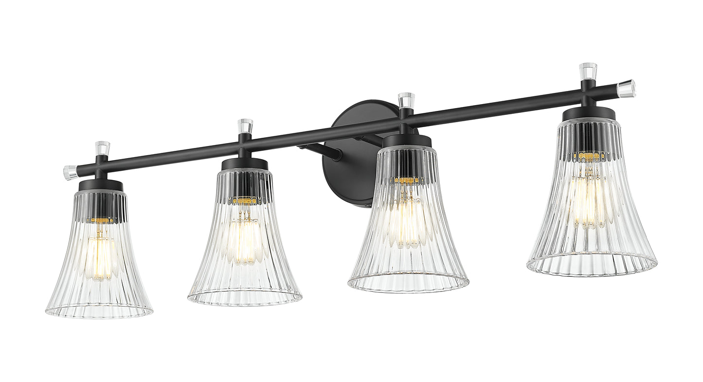 7519-4V-MB - Belle 4 Light 32" Vanity - Matte Black