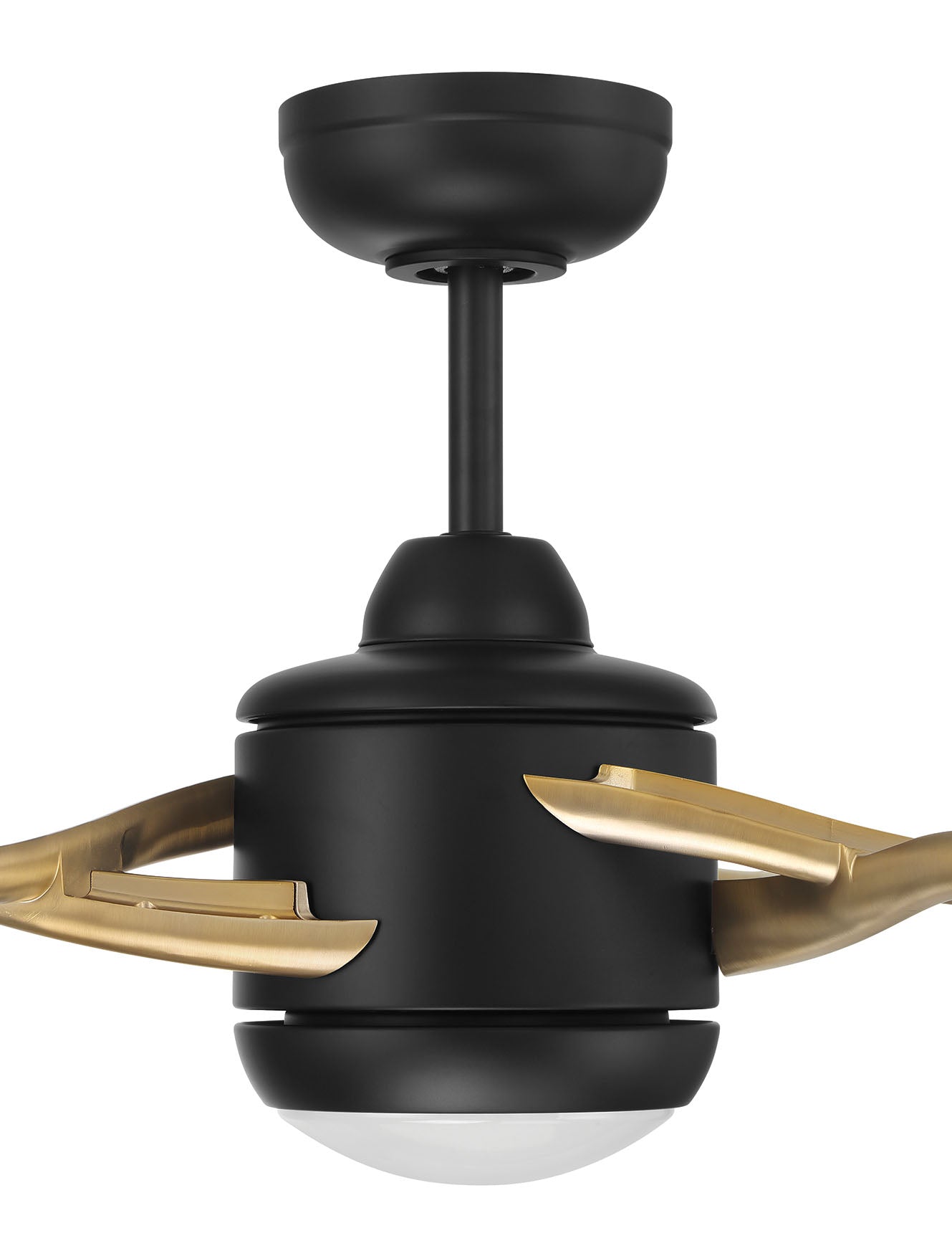 VIA72FBSB3 - Viva 72" 3 Blade Ceiling Fan with Light Kit - Flat Black / Satin Brass
