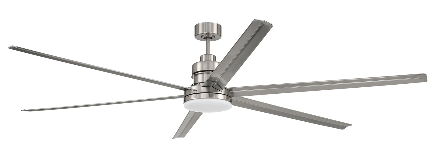 MND80BNK6 - Mondo 80 80" 6 Blade Ceiling Fan with Light Kit - Brushed Nickel