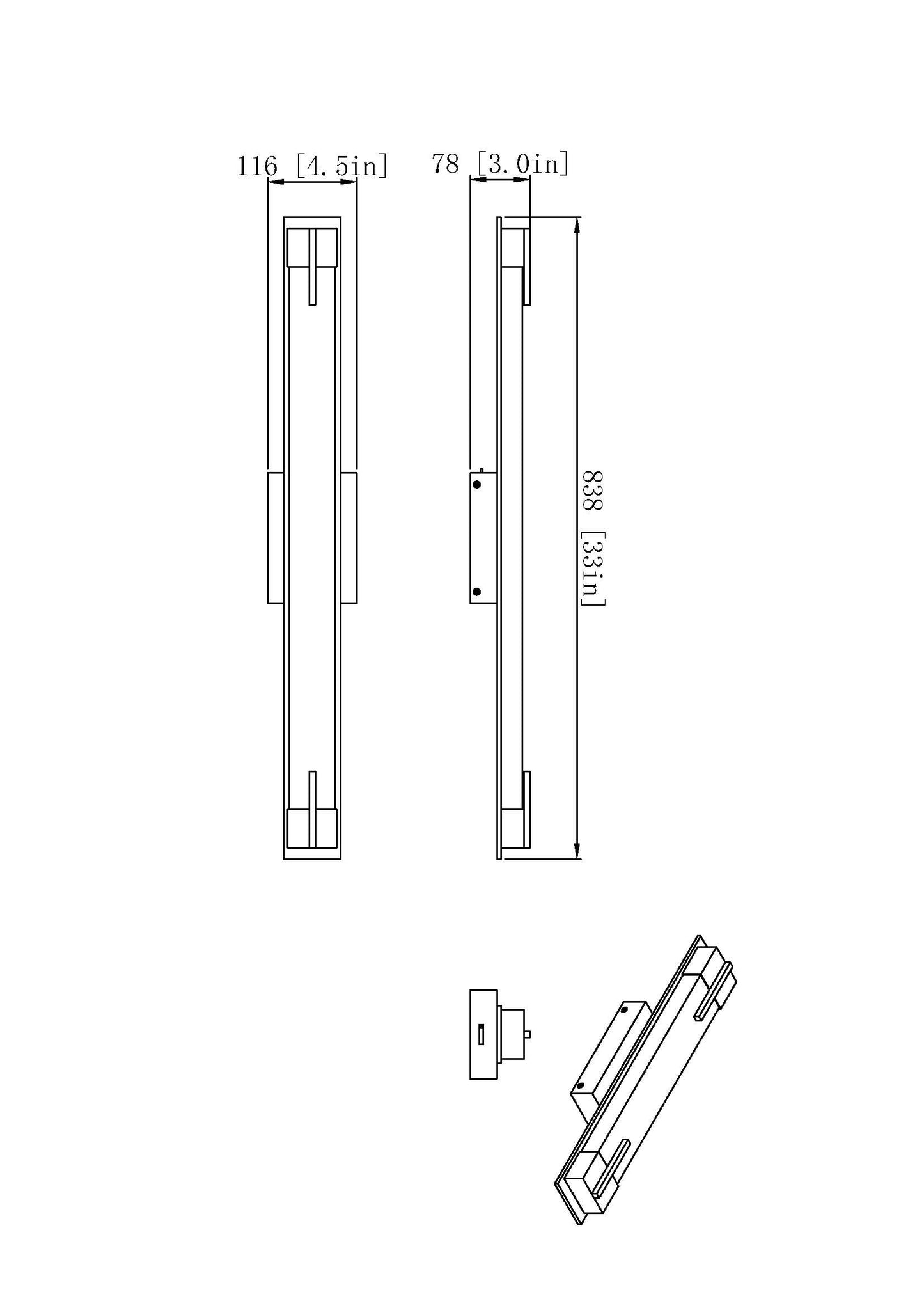4100-33W-MB-LED - Chase 1 Light 33" Vanity - Matte Black