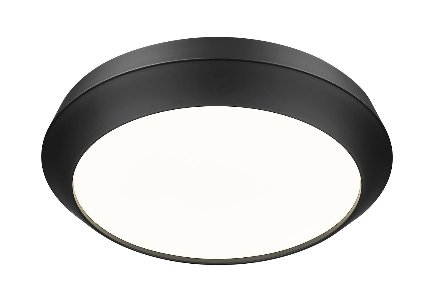 7701F16-MB-LED - Quasars 1 Light Flush 16" Mount - Matte Black