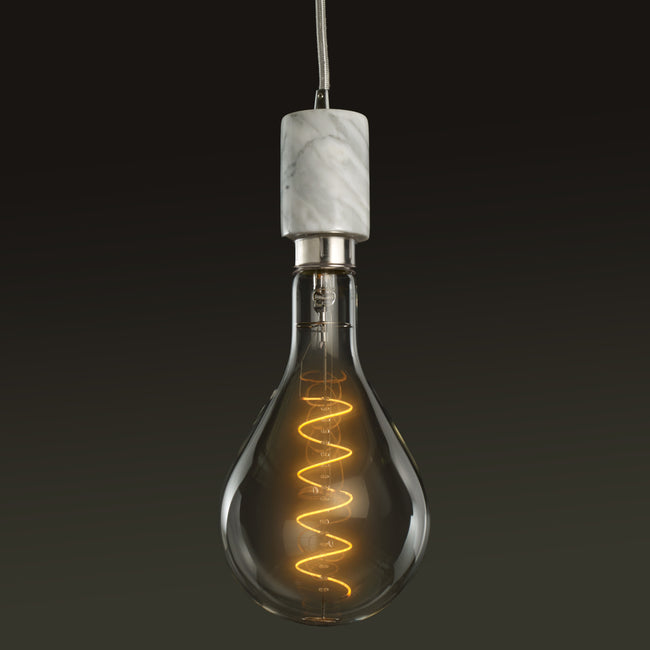 776300 - 4 Watt LED PEAR SHAPED GRAND 2200K FILAMENT W/ WHITE MARBLE PENDANT WITH WHITE STRING
