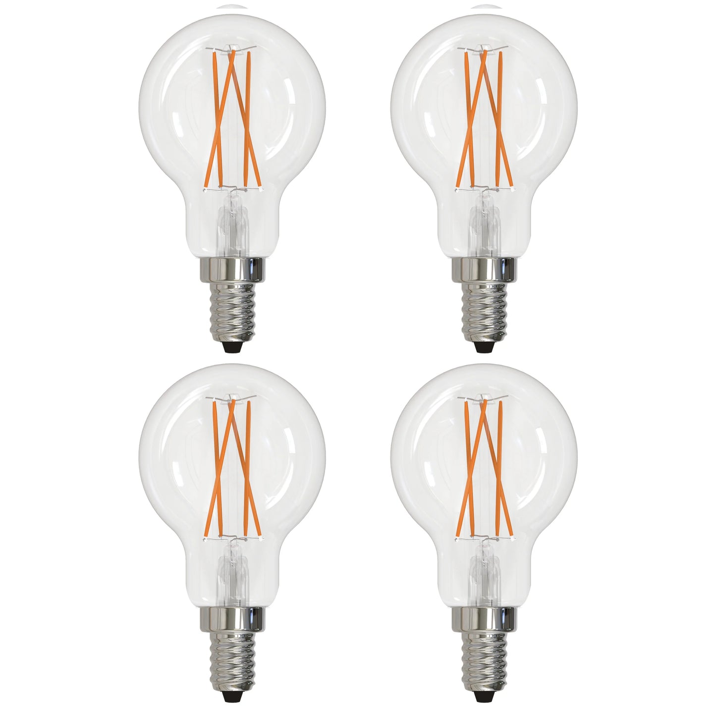 776825 - Filaments Dimmable A15 Clear Glass Candelabra Base - 4 Watt - 2700K - 4 Pack