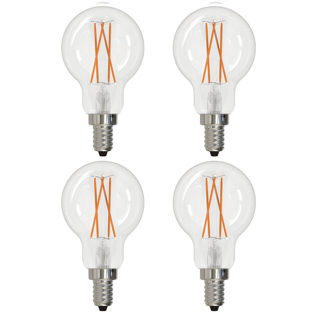 776825 - Filaments Dimmable A15 Clear Glass Candelabra Base - 4 Watt - 2700K - 4 Pack