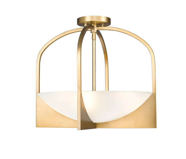 1947SFS-MGLD - Devon 4 Light Semi Flush 18" Mount - Modern Gold
