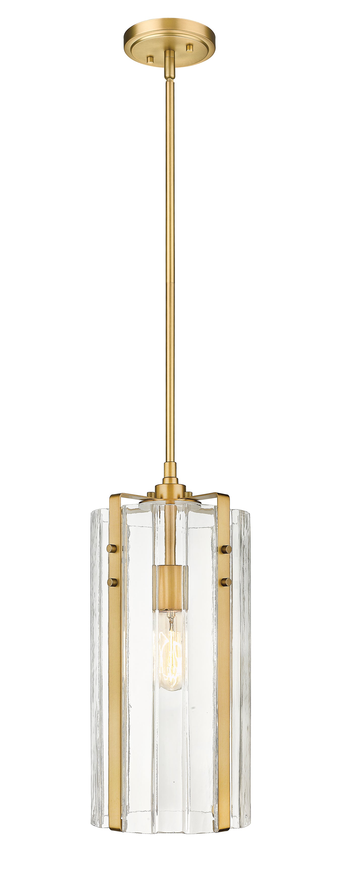 3036P8-RB - Alverton 1 Light 8" Pendant - Rubbed Brass