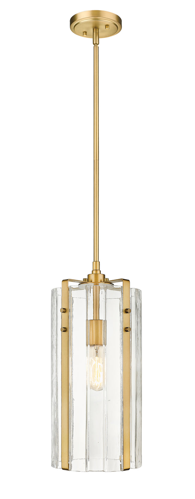 3036P8-RB - Alverton 1 Light 8" Pendant - Rubbed Brass
