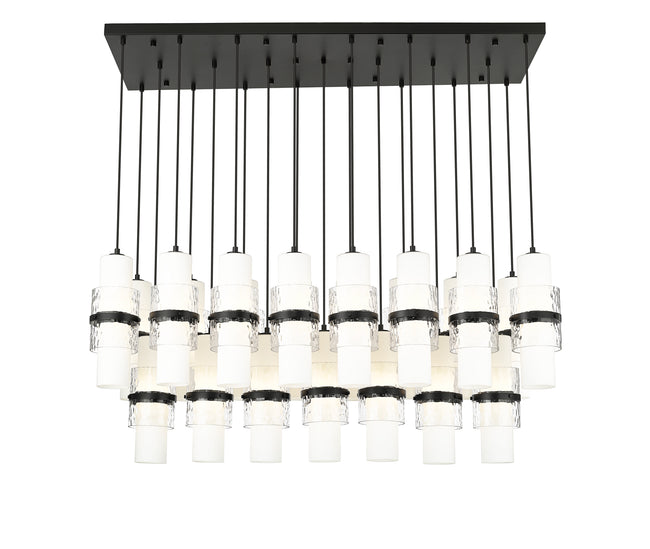 1946P-23L-MB - Cayden 23 Light Linear 54" Chandelier - Matte Black