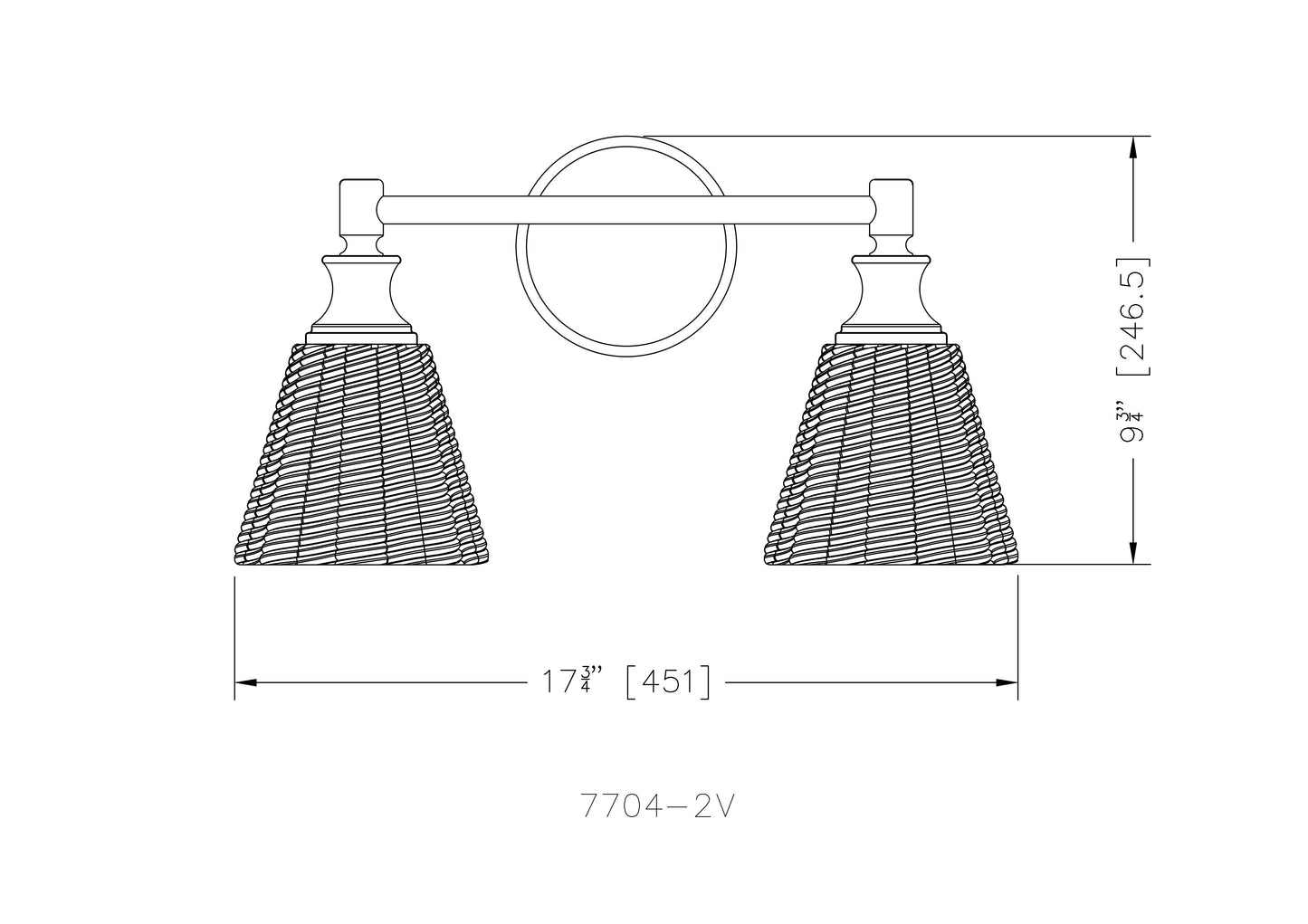 7704-2V-BN - Auden 2 Light 18" Vanity - Brushed Nickel