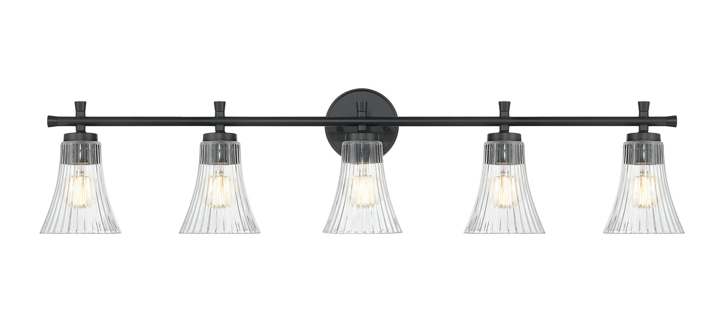 7519-5V-MB - Belle 5 Light 42" Vanity - Matte Black