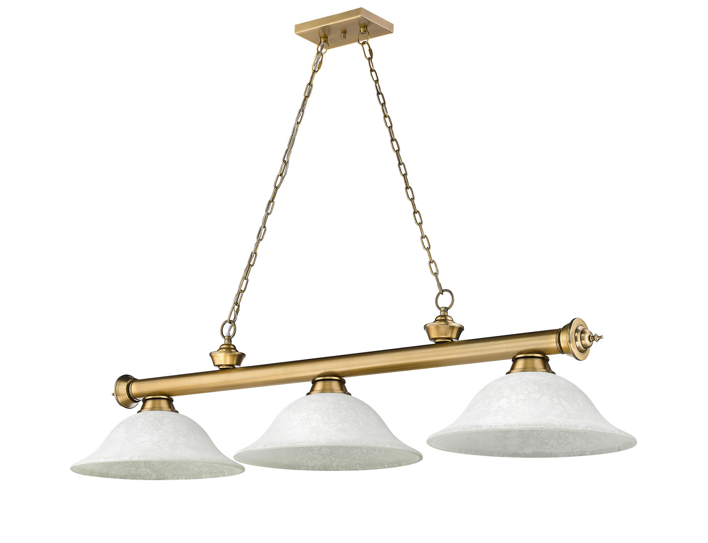 2306-3RB-WM16 - Cordon 3 Light 58" Billiard - Rubbed Brass