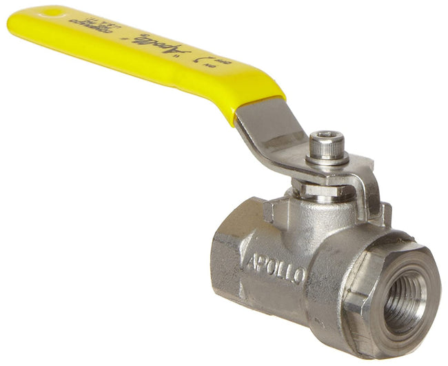 76F10301A - Series Stainless Steel Ball Valve, Two Piece, Inline, Lever, 1/2" FNPT
