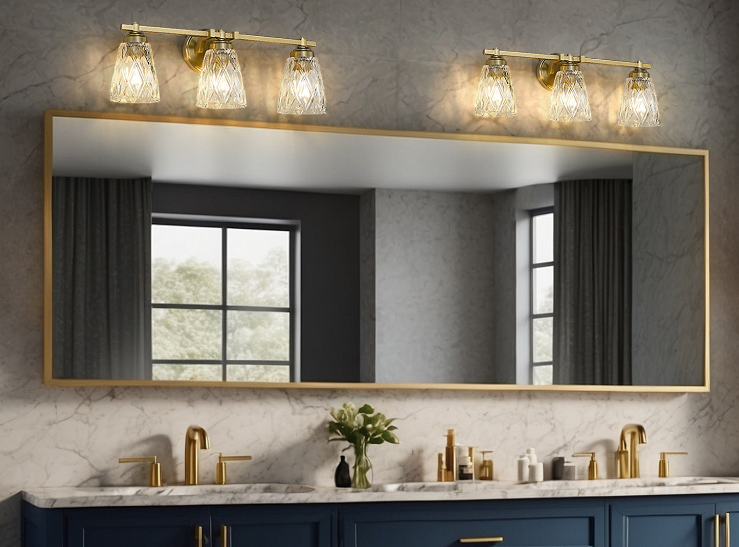 1960-3V-MGLD - Andree 3 Light 24" Vanity - Modern Gold
