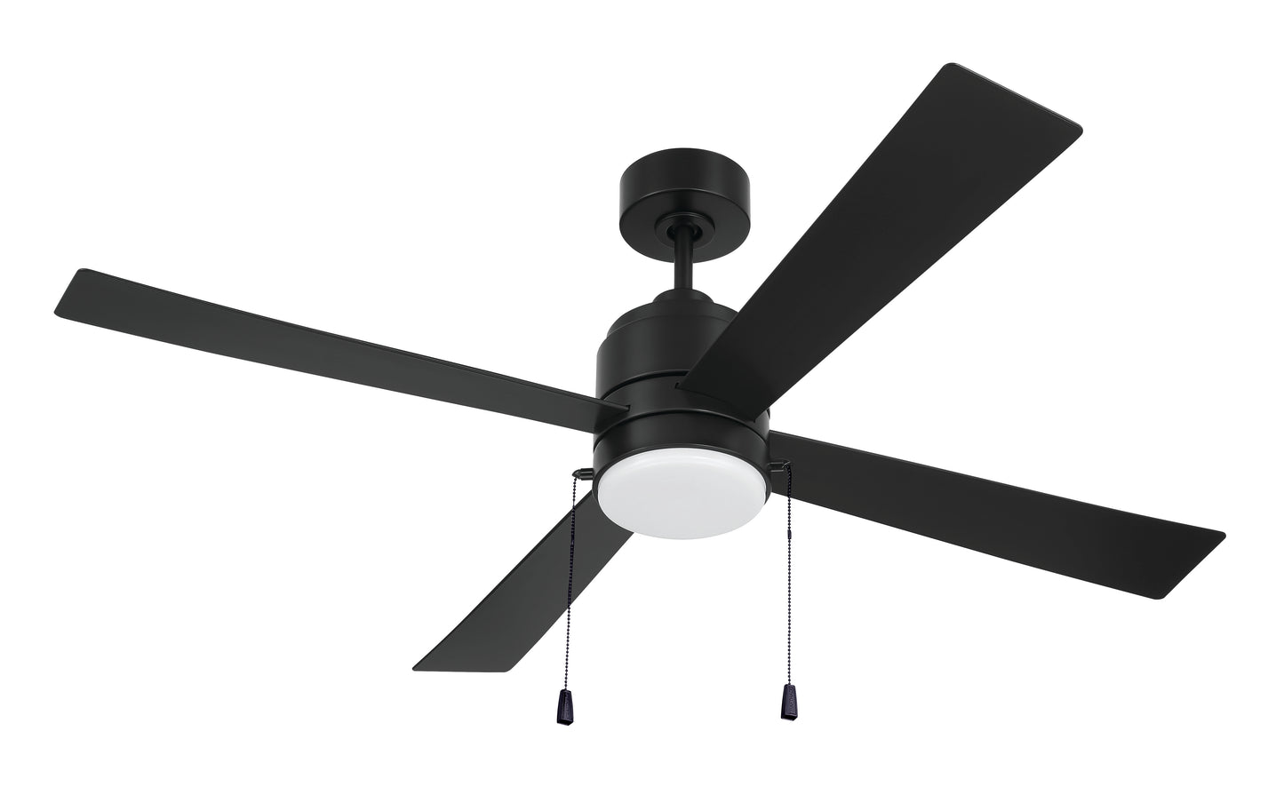 OMCY52FB4-PC - Outdoor McCoy 52 4 Blade with Pull Chains 52" 4 Blade Indoor Outdoor Ceiling Fan with Light Kit - Flat Black