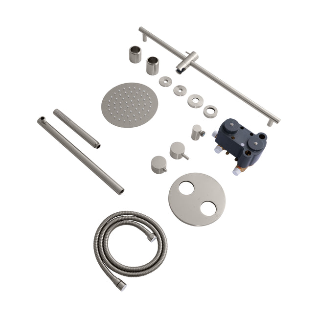 EMBY-SHS-T2-BN - Emerald Bay Thermostatic Shower System in Brushed Nickel