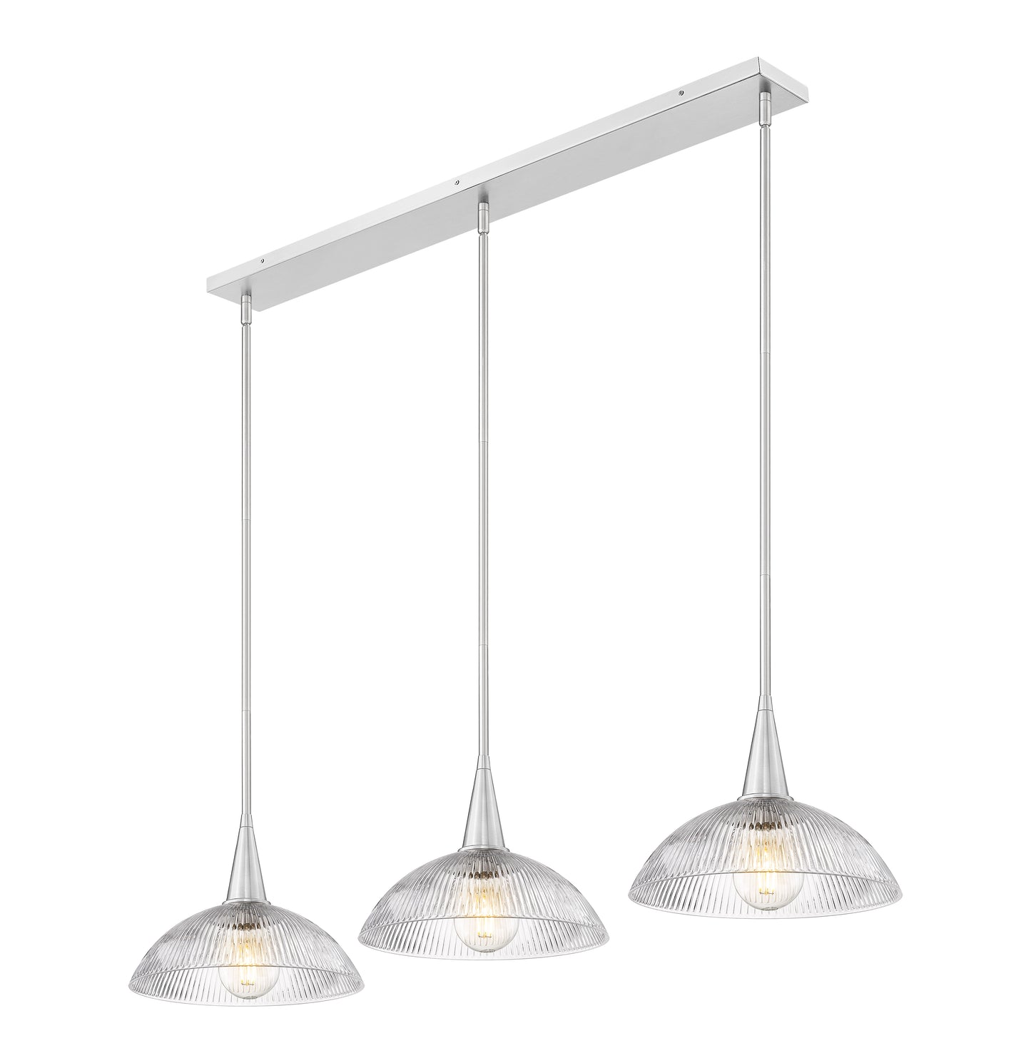3051P12-3L-BN - Lunelle 3 Light Linear 52" Chandelier - Brushed Nickel