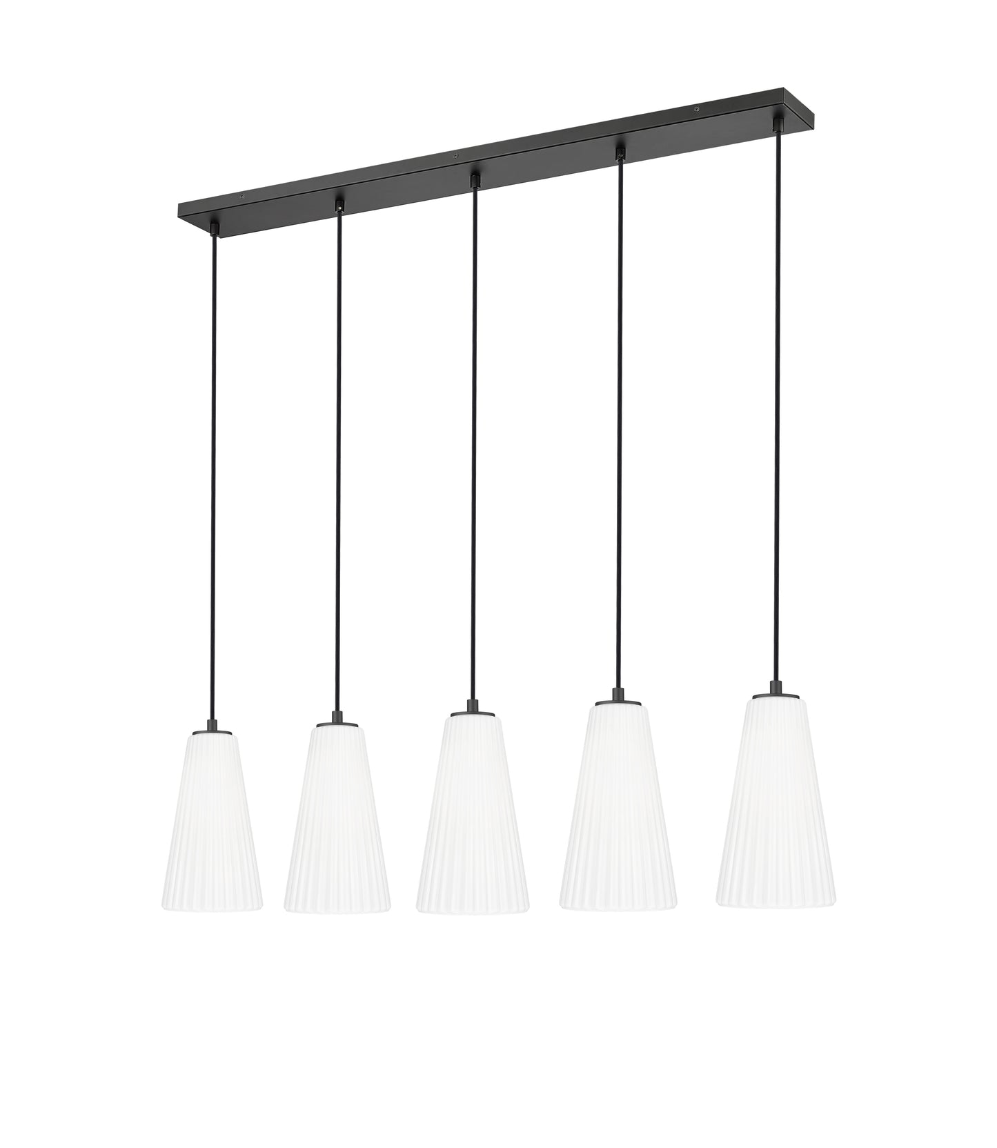 3043P6-5L-MB - Farrell 5 Light Linear 42" Chandelier - Matte Black