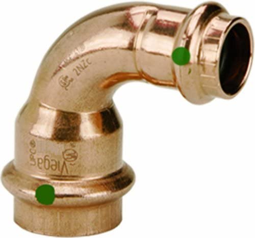 77325 - ProPress Zero Lead Copper Reducing 90-Degree Elbow with 3/4" by 1/2" P x P