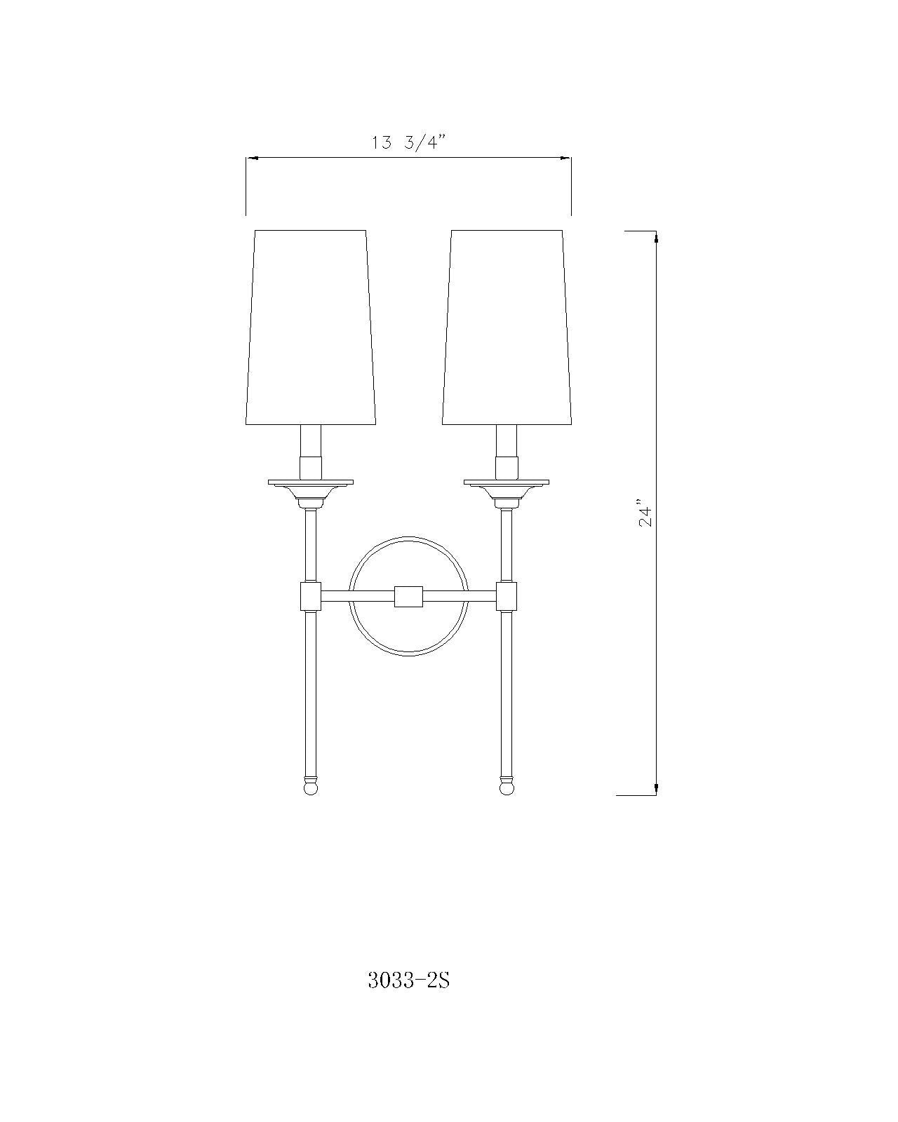 3033-2S-MB - Emily 2 Light Wall 24" Sconce - Matte Black