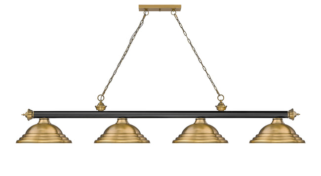 2306-4MB-RB-SRB - Cordon 4 Light 82" Billiard - Matte Black / Rubbed Brass