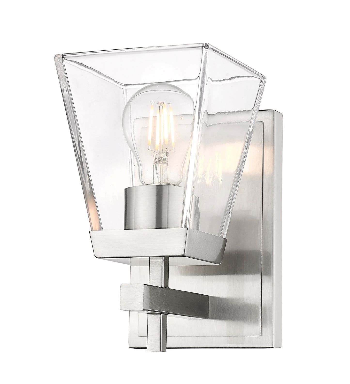 819-1S-BN - Lauren 1 Light Wall 8" Sconce - Brushed Nickel