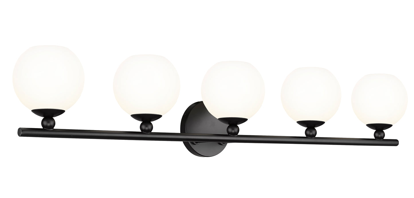1100-5V-MB - Neoma 5 Light 38" Vanity - Matte Black