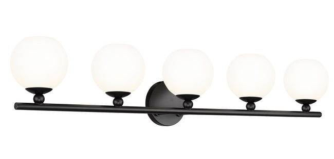 1100-5V-MB - Neoma 5 Light 38" Vanity - Matte Black