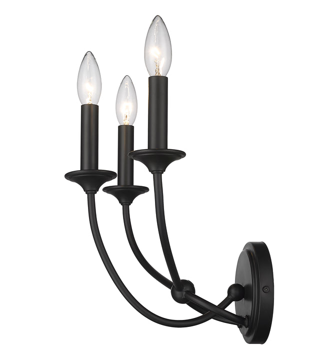 3500-3S-MB - Arabella 3 Light Wall 12" Sconce - Matte Black
