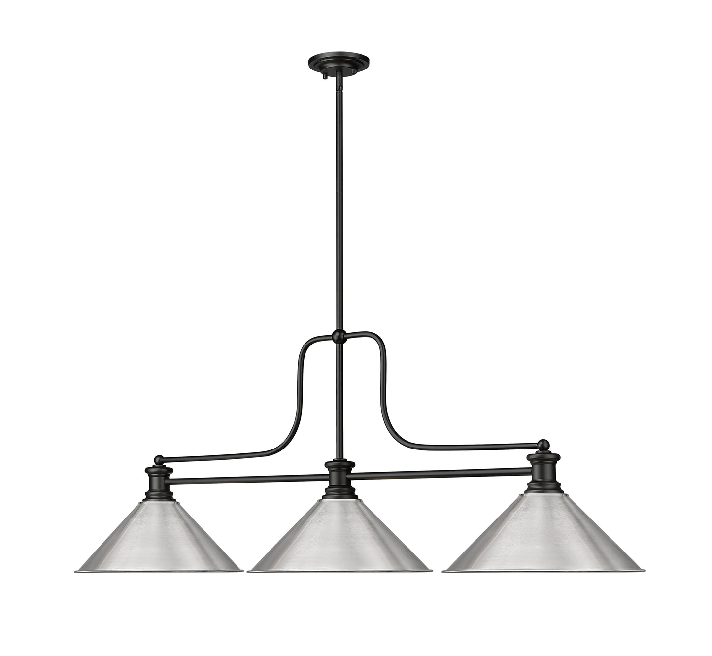 725-3MB-BN15 - Melange 3 Light 52" Billiard - Matte Black
