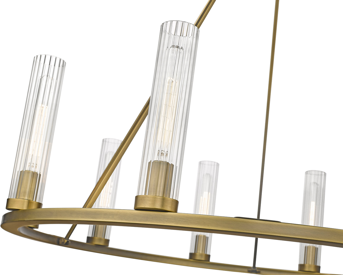 3031-10RB - Beau 10 Light 46" Chandelier - Rubbed Brass