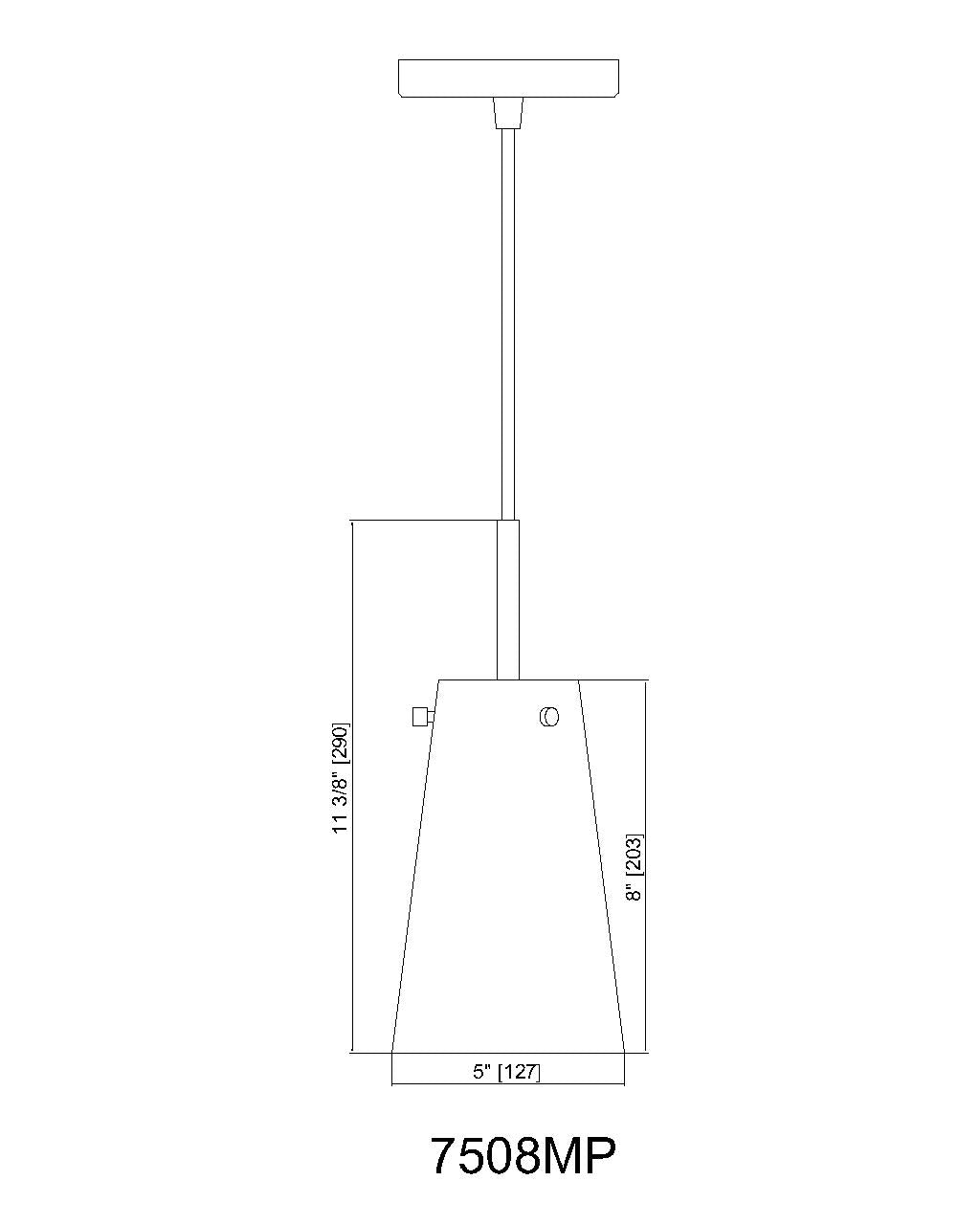 7508MP-CH - Kira 1 Light 5" Pendant - Chrome