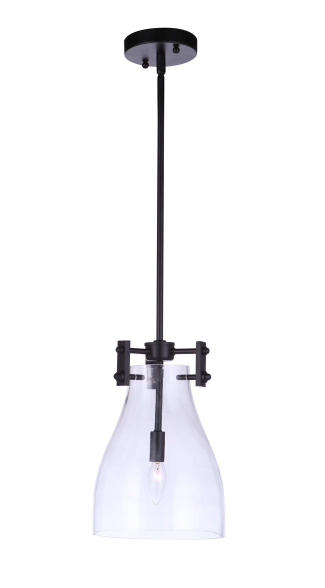 55891-FB - Chardonnay 1 Light 8.88" Wide Mini Pendant - Flat Black
