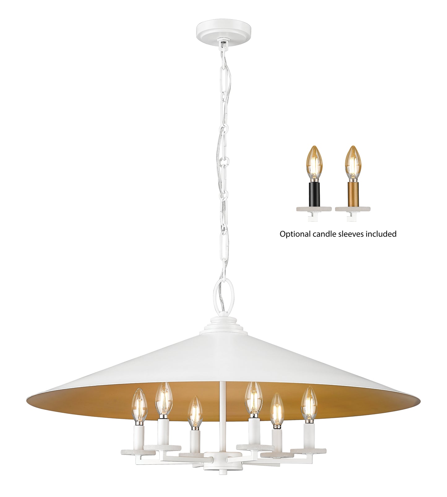1953-32MW - Rialto 6 Light 32" Pendant - Matte White
