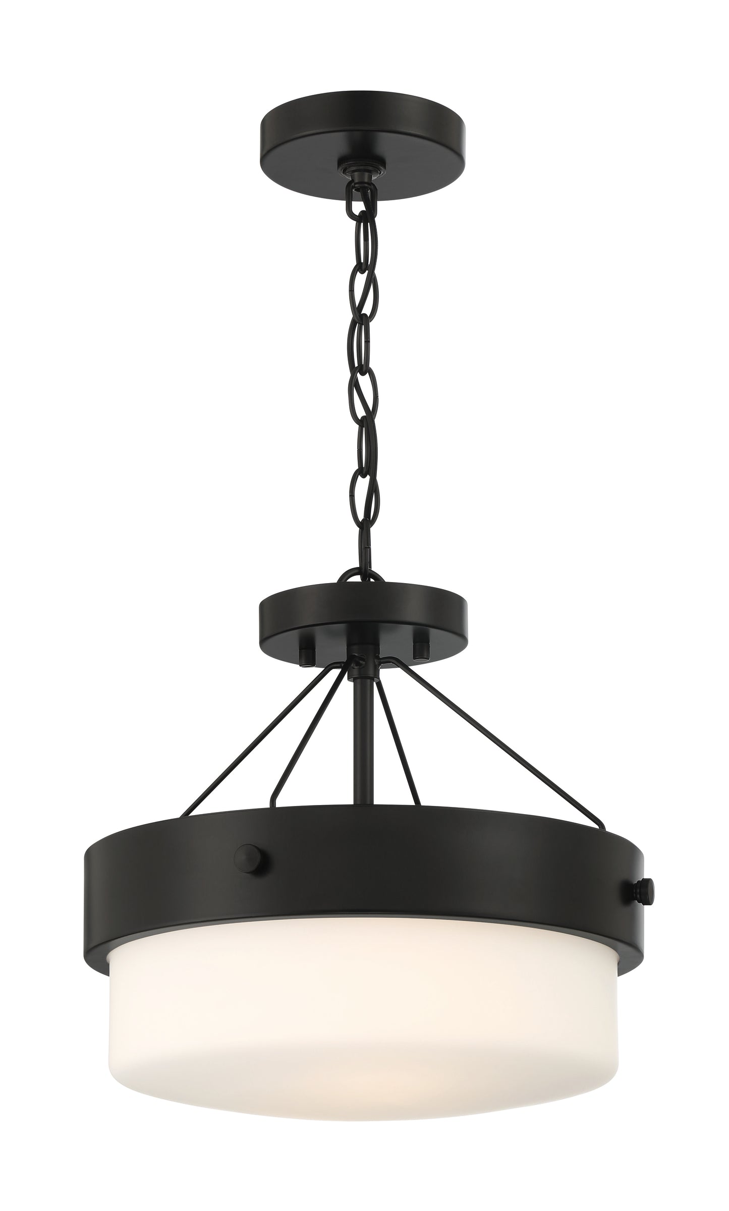 XS3213-FB - Oak Street 2 Light 13" High Semi Flush Mount - Flat Black