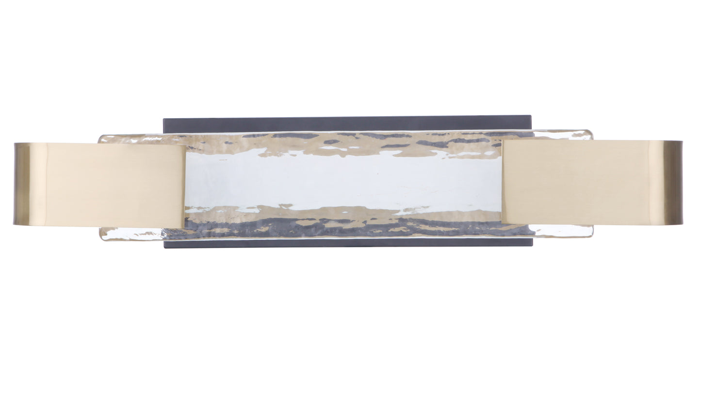 11924FBSB-LED - Harmony 1 Light 24" Wide LED Vanity Light - Flat Black / Satin Brass