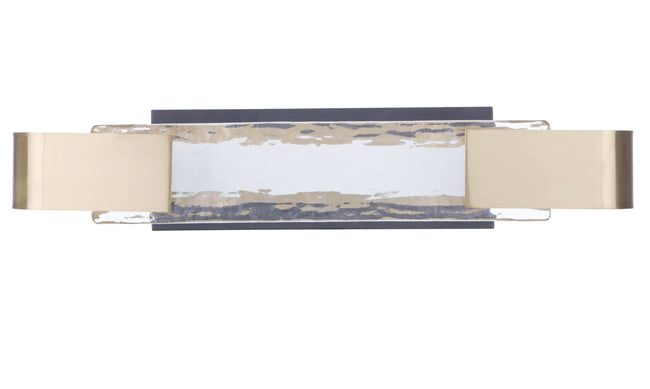 11924FBSB-LED - Harmony 1 Light 24" Wide LED Vanity Light - Flat Black / Satin Brass