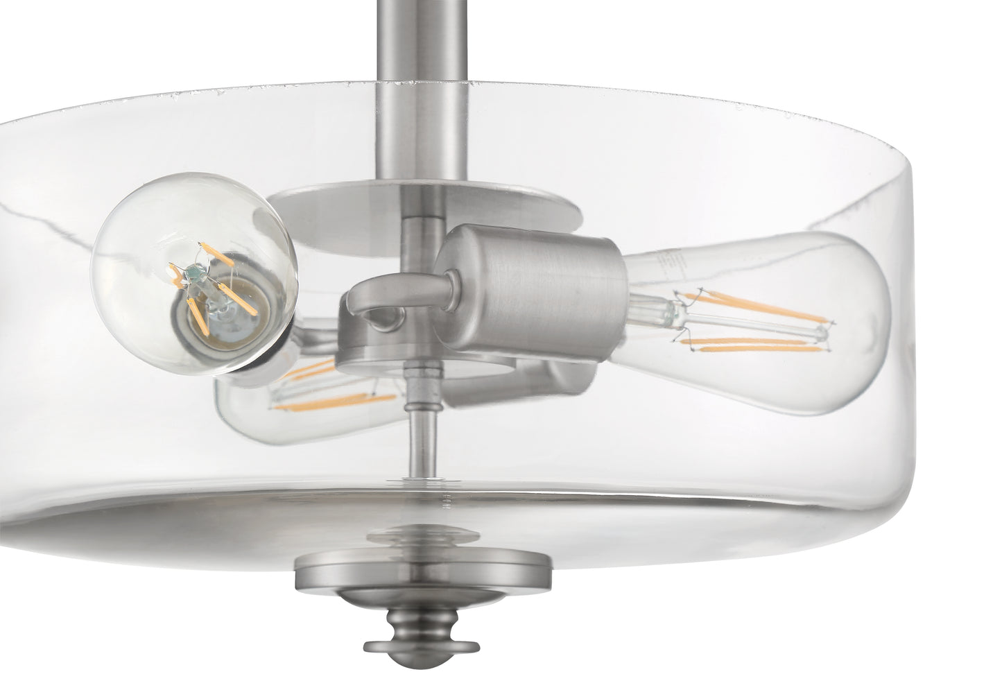 49853-BNK-C - Dardyn 3 Light 15" High Semi Flush Mount - Brushed Nickel