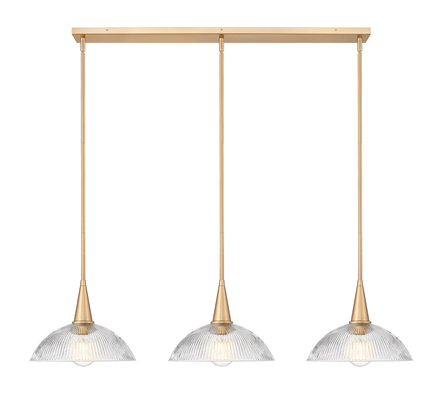 3051P12-3L-MGLD - Lunelle 3 Light Linear 52" Chandelier - Modern Gold