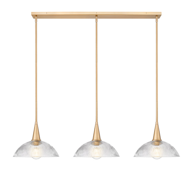 3051P12-3L-MGLD - Lunelle 3 Light Linear 52" Chandelier - Modern Gold