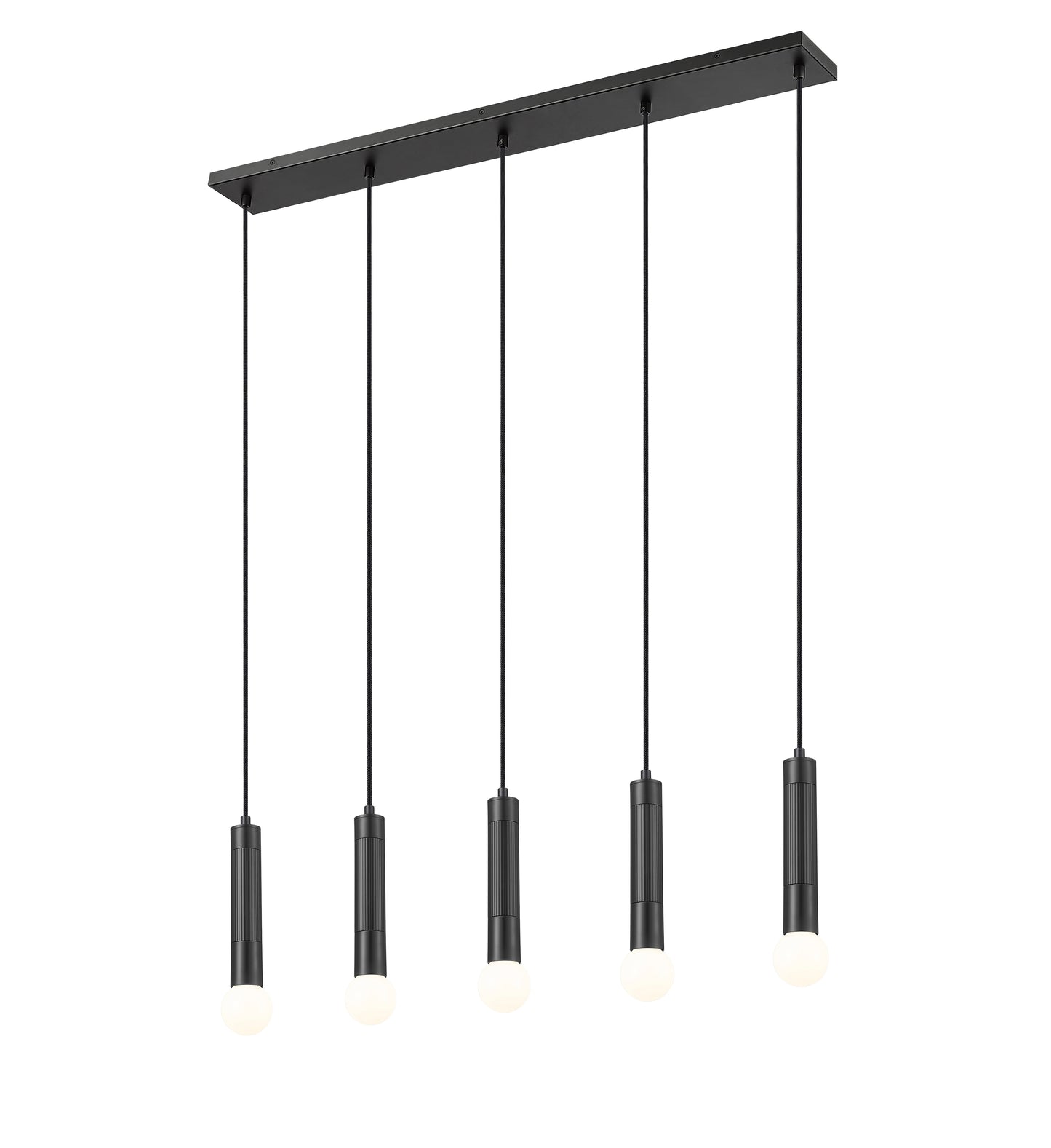 1956P-5L-MB - Stari 5 Light Linear 42" Chandelier - Matte Black