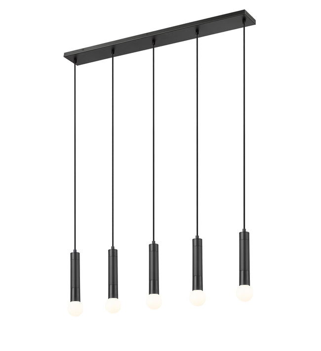 1956P-5L-MB - Stari 5 Light Linear 42" Chandelier - Matte Black