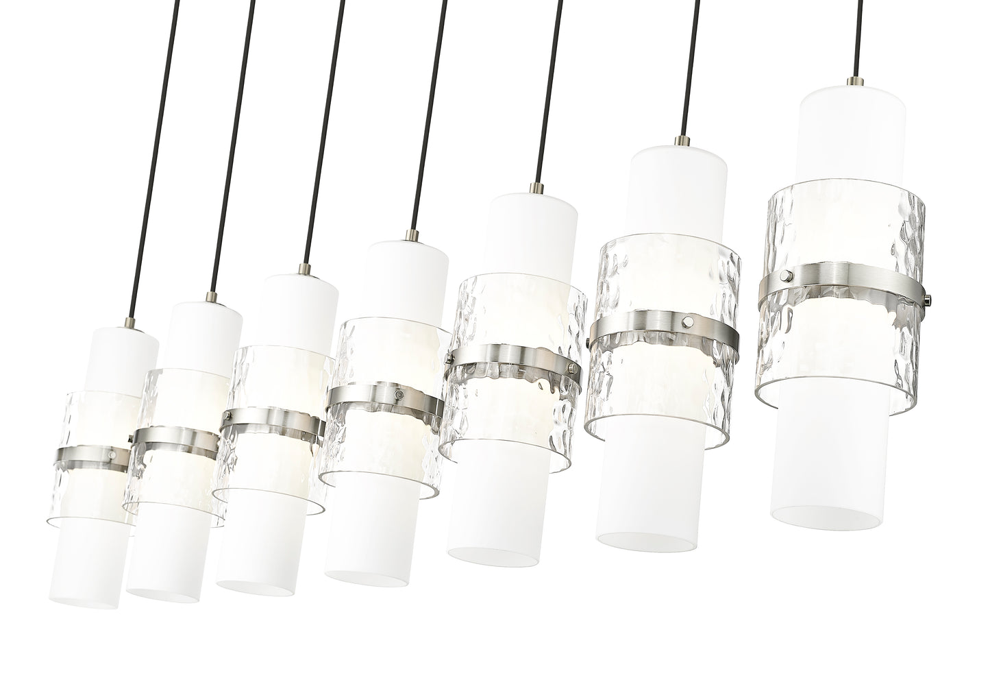 1946P-7L-BN - Cayden 7 Light Linear 54" Chandelier - Brushed Nickel
