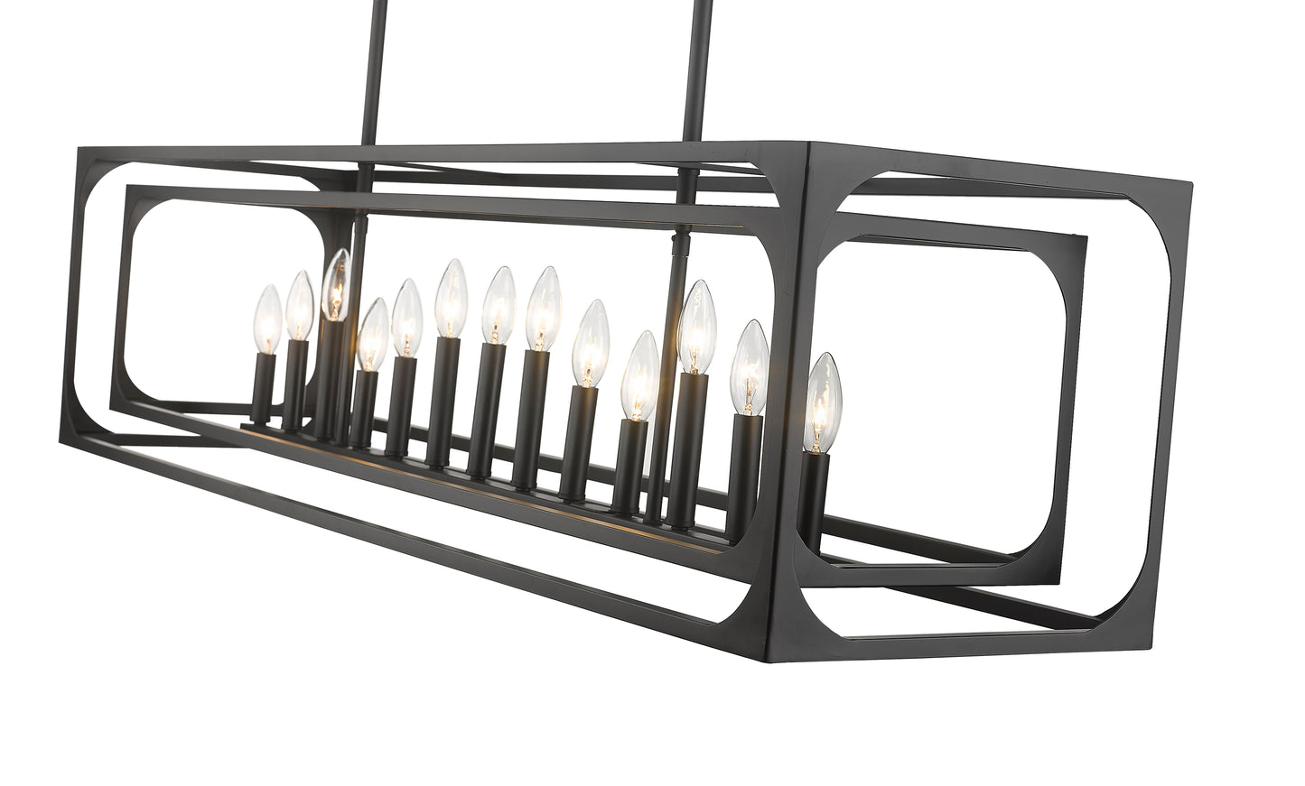 3038-13L-MB - Easton 13 Light Linear 54" Chandelier - Matte Black