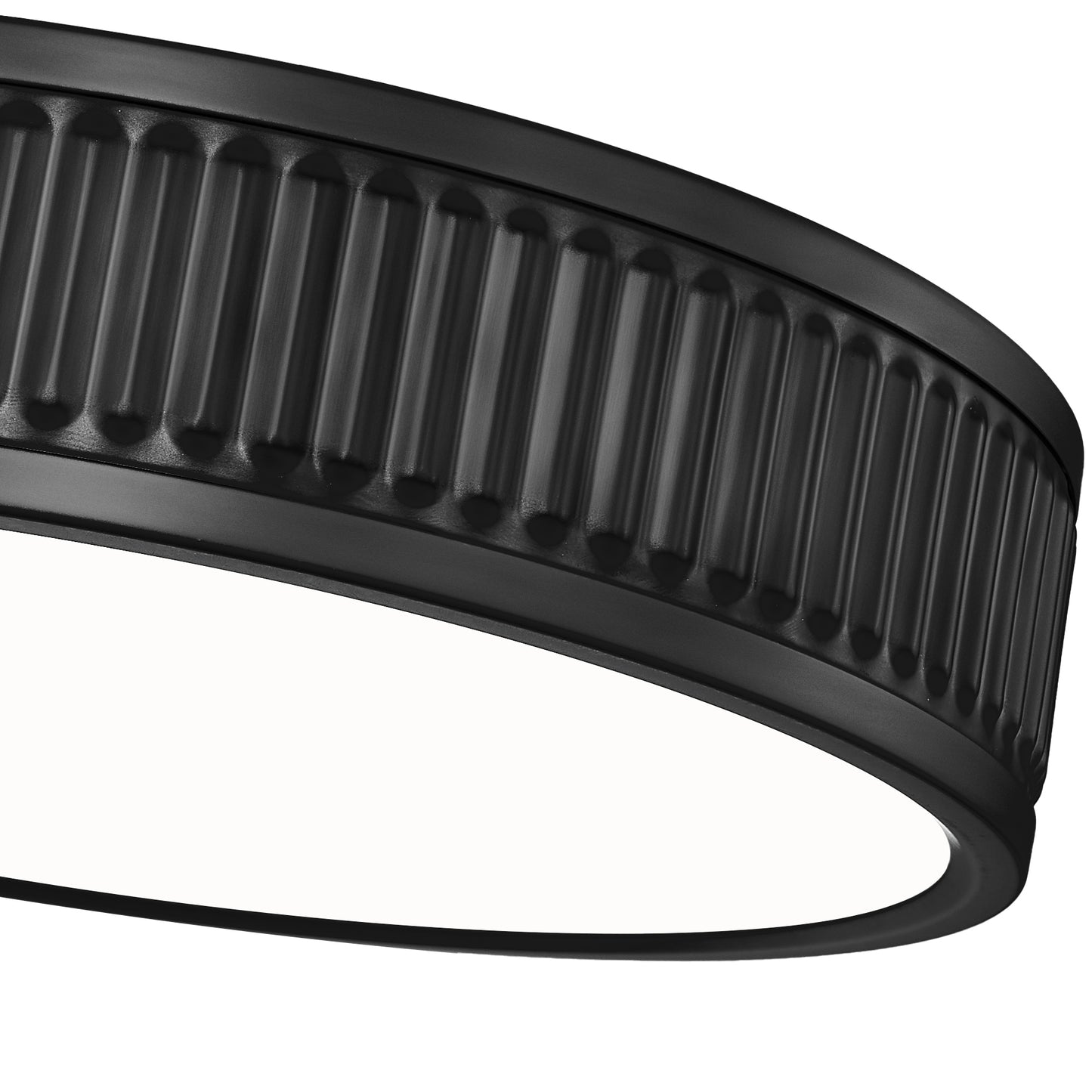 1013F12-MB-LED - Stari 1 Light Flush 13" Mount - Matte Black