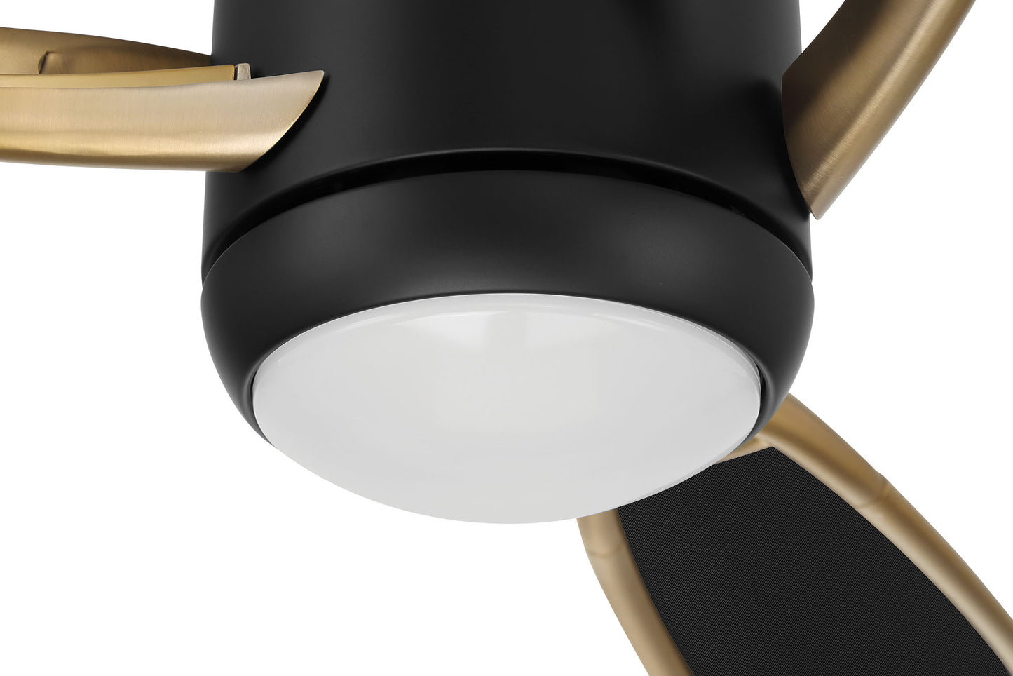 VIA72FBSB3 - Viva 72" 3 Blade Ceiling Fan with Light Kit - Flat Black / Satin Brass