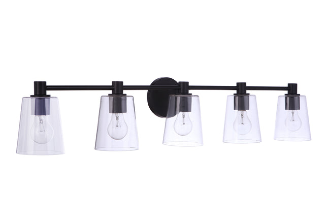 12642FB5 - Emilio 5 Light 42" Wide Vanity Light - Flat Black
