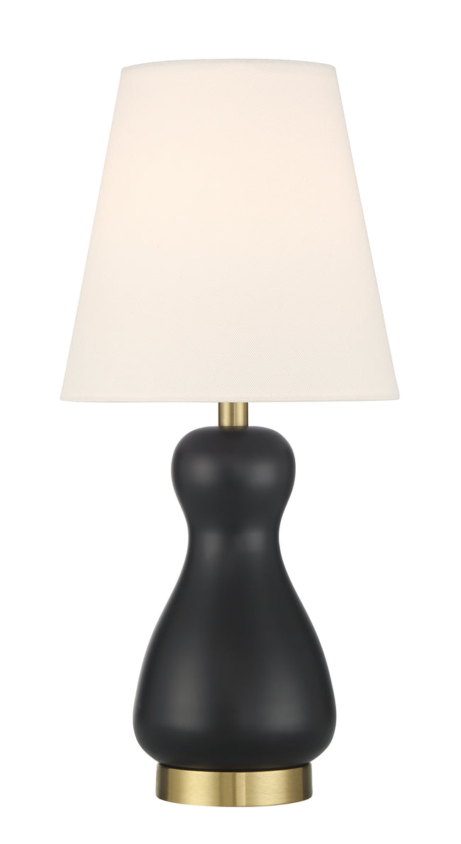 87020FBSB-T - Gloria 1 Light 18" High Table Lamp - Flat Black / Satin Brass